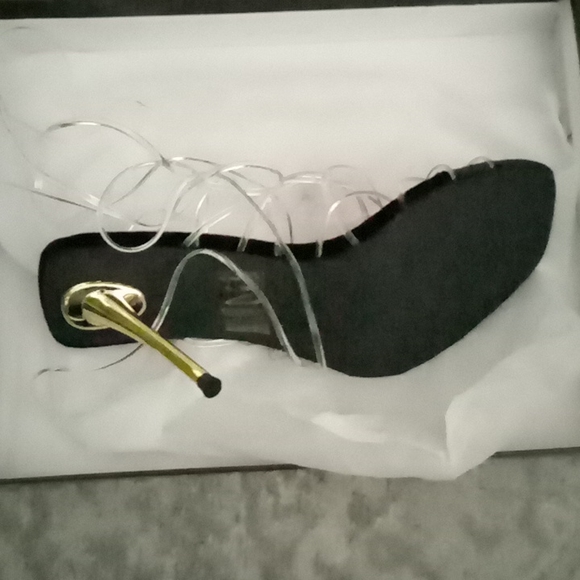 Clear lace up stilettos - Picture 3 of 3